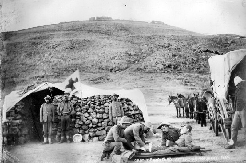 Military Hospital Rooikraal, Captain Dr. Wreford attending a wounded man