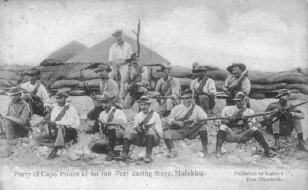 Party of Cape Police at an out Fort during Siege, Mafeking