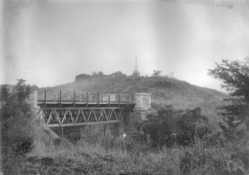 Railway Bridge with Talana Memorial in the Background