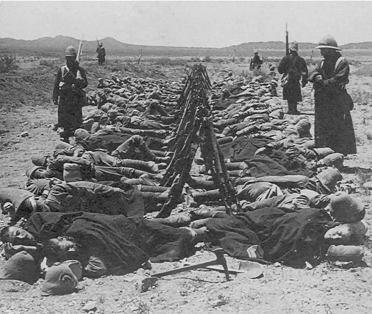 Troops sleep by their arms prior to the Colesberg attack 30th December 